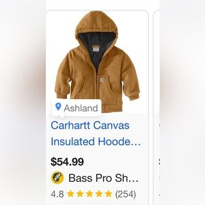 Carhartt Tan Canvas Insulated Hoodie